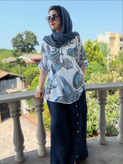 شومیز لینن ایتالیایی زنانه برند پارک مودا طرح ترمه/ اورجینال
