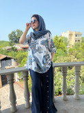 شومیز لینن ایتالیایی زنانه برند پارک مودا طرح ترمه/ اورجینال