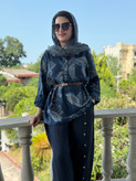 شومیز لینن ایتالیایی زنانه برند پارک مودا طرح ترمه/ اورجینال