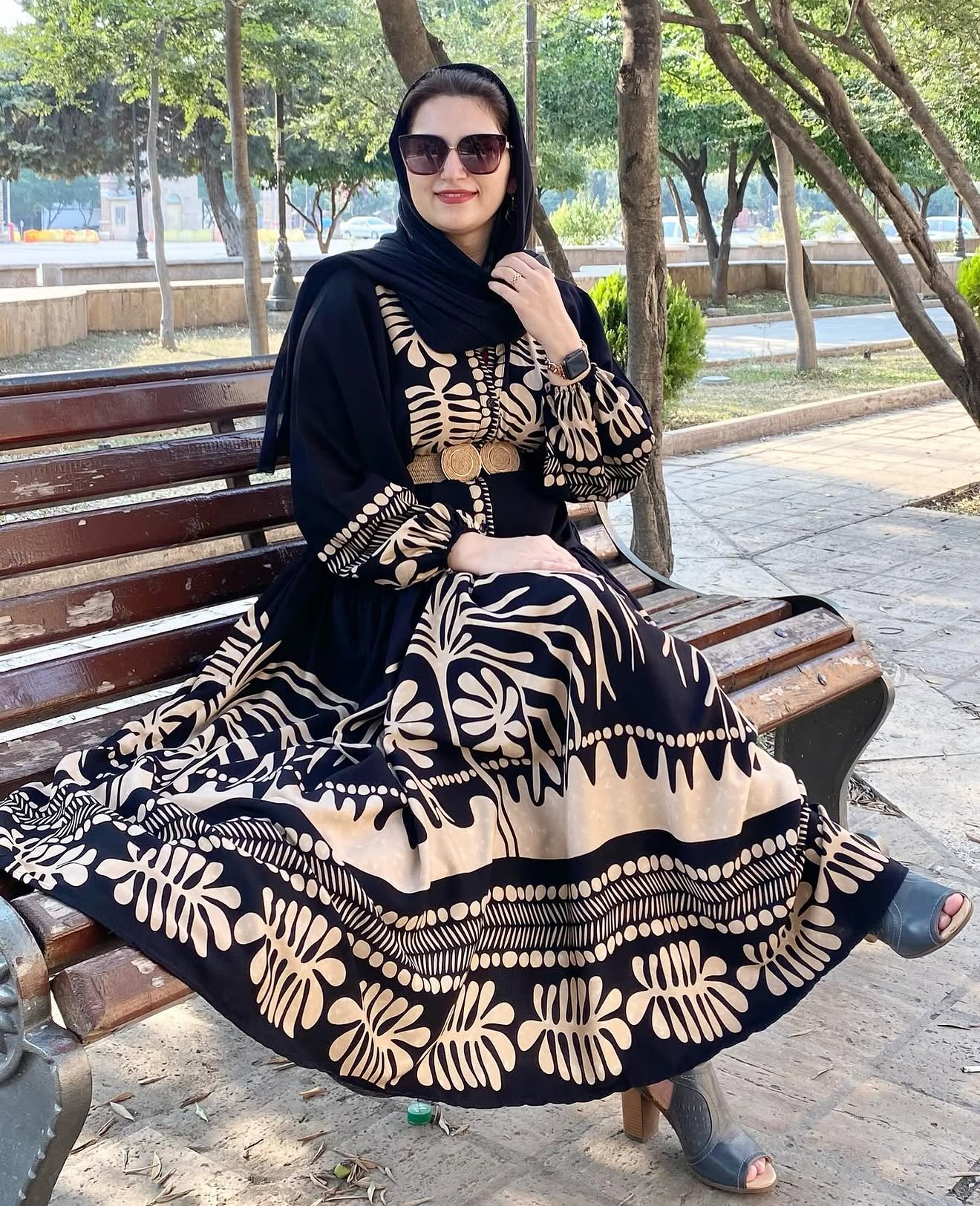 پیراهن ساحلی زنانه ترک برند آشیلدا جنس نخ طرح نخل