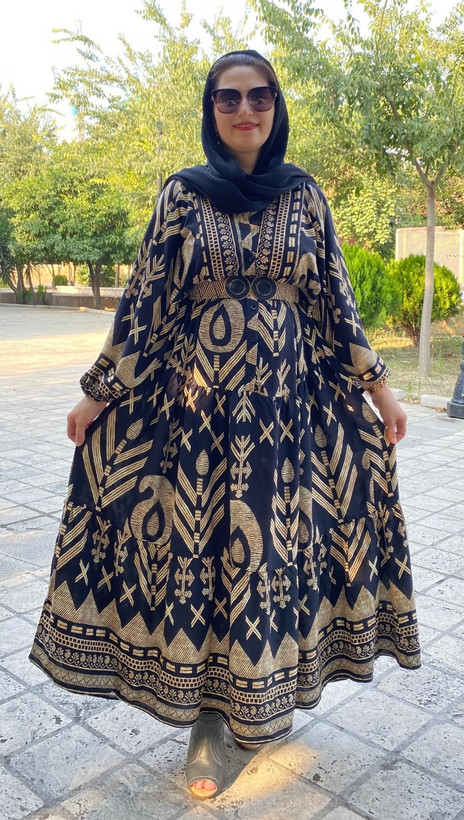 پیراهن ساحلی زنانه برند ترک آشیلدا جنس نخ طرح ترمه