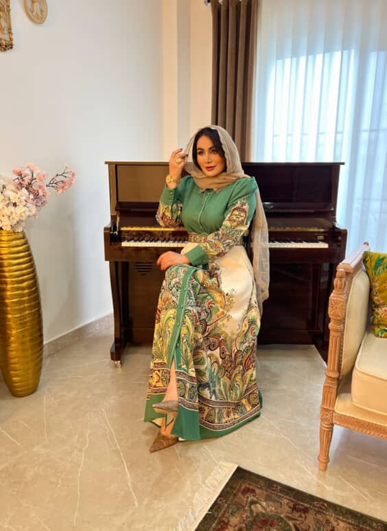 پیراهن زنانه ترک برند جنیفر جنس کرپ اطلسی