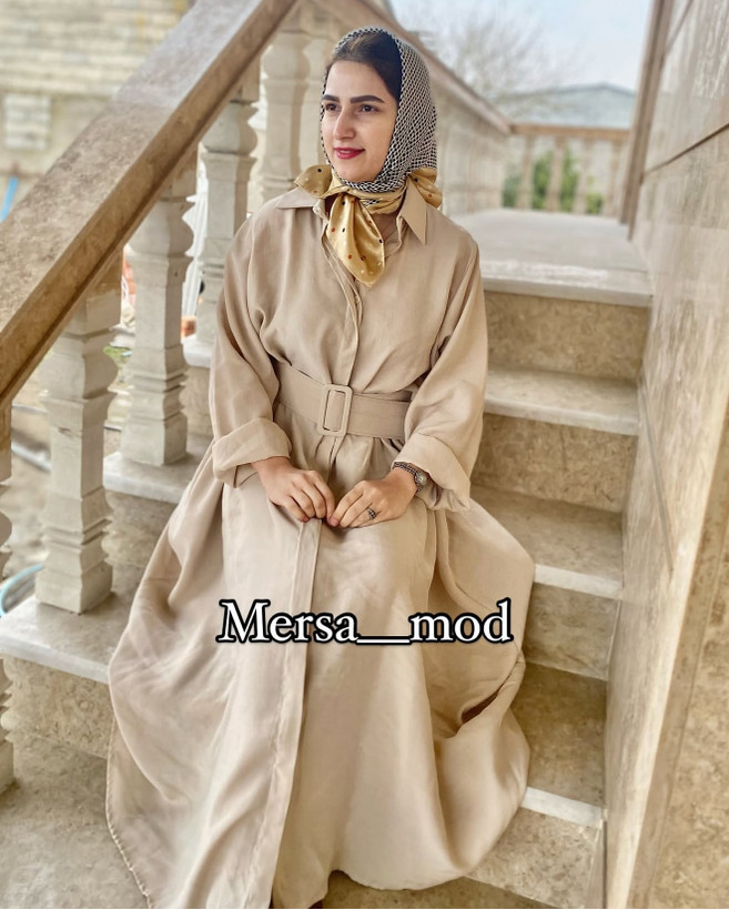 پیراهن ساحلی زنانه ترک برند آشیلدا جنس سیلک رنگ کرم