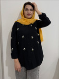 شومیز گلدوزی ترک جنس الیاف طبیعی رنگمشکی