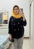 شومیز گلدوزی ترک جنس الیاف طبیعی رنگمشکی