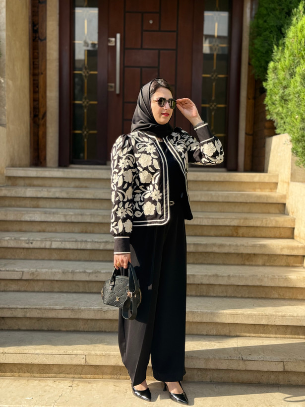 کت لینن خامه دوزی زنانه ترک