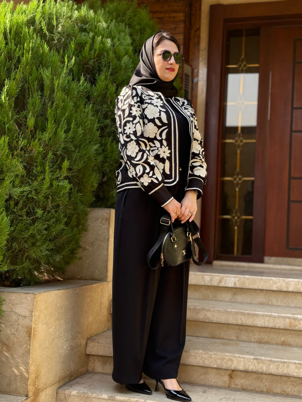 کت لینن خامه دوزی زنانه ترک
